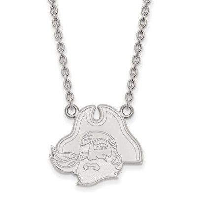 Black Bow Jewelry 10k White Gold East Carolina Pirates NCAA Necklace 18 Inch
