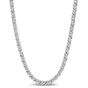 EVERLY JEWELRY | Sterling Silver 1 CT TW Diamond Braided Necklace - 17 inch - 1 of 4