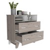 Okak 2-Drawer Dresser with 2 Shelf,Large TV Dresser with Legs for Bedroom,Entryway,Modern Chest of Drawers,Matte Gray Finish Dresser,Superior Top - 2 of 4