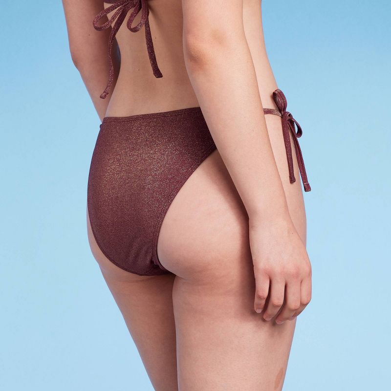 Women's Side-Tie High Leg Extra Cheeky Bikini Bottom - Wild Fable™ Brown, 6 of 19