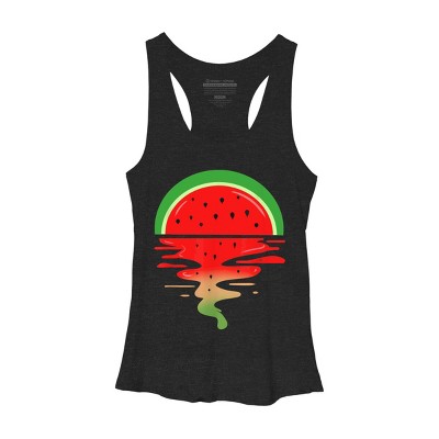 Women's Design By Humans Watermelon Vaporwave Sunset By MinShop Racerback Tank Top