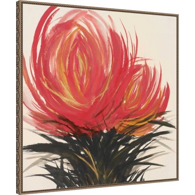 Clover Blossom II Bronze Framed Floral Canvas Art Print 30 in.