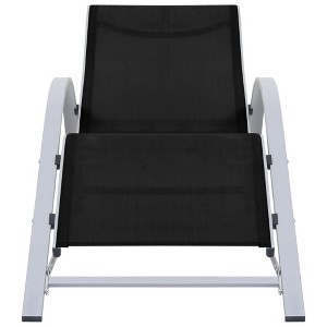 vidaXL Sunlounger Black Textilene, Aluminum, Steel Standard Ergonomic - 1 of 4