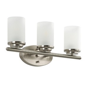 Dewdrop Industrial 3-Light Bathroom Vanity Light Matte Black Iron Finish with Frosted Glass Shades ETL Certified Wall Sconce - 1 of 4