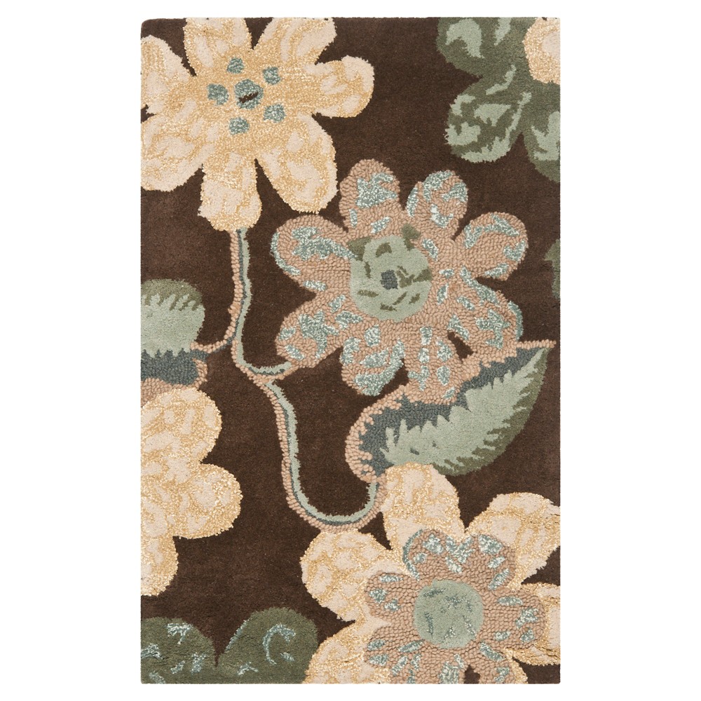 2'6inx4' Alice Accent Rug Brown/Multi - Safavieh