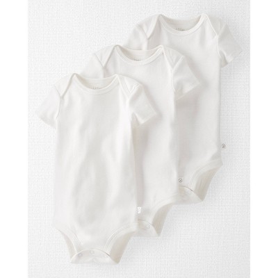 Baby 3pk Organic Cotton Short Sleeve Bodysuit - little planet by carter's White 3M