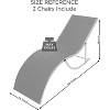 Outdoor Chaise Lounge Set of 2, Adjustable Reclining Sun Lounger for Patio, Deck, Garden, or Poolside - 2 of 4