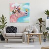 Stupell Industries Butterfly Kisses Pink Fantasy Unicorn Flower Blossoms Canvas Art, 36" x 36" - 3 of 4