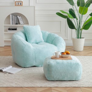 JOYRACER Giant Bean Bag with Ottoman, Oversized Comfy Lounge Chair for Adults and Kids, Floor Sofa Couch for Gaming, Reading, Living Room & Bedroom - 1 of 4