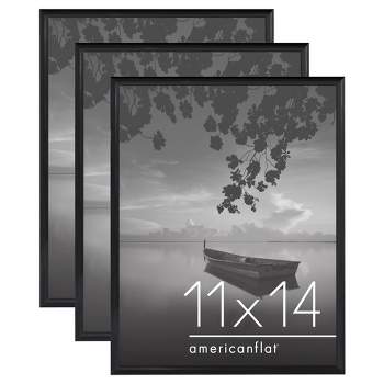 Americanflat 3 Pack Lightweight Snap Frame, Front Loading Picture Frame Set - Black Picture Frames