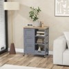 Costway Rolling Kitchen Island Utility Storage Cart w/ 3 Storage Drawers & Shelves White/Black/Grey - 4 of 4
