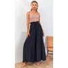 Coolmee Flowy Wide Leg Palazzo Pants for Women Dressy Casual Elastic Waist Lounge Long Trousers with Pocket - 3 of 4