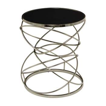 Contemporary Marble Open Ring Accent Table Silver - Olivia & May