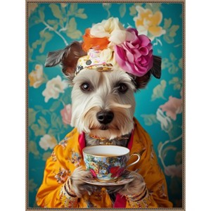 Amanti Art Yorkshire Tea Lady by Mowzu  Framed Canvas Wall Art - 1 of 4