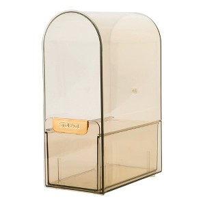 Unique Bargains Dust-proof Makeup Organizer for Vanity Holder Brown 1 Pc - 1 of 4