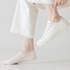 Anna-Kaci Women's Ribbed No Show Socks with Contrast Circular Heel Opening Low Cut Soft Stretch 3-Pack - 4 of 4