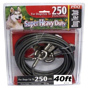 PDQ Silver Tie-Out Vinyl Coated Cable Dog Tie Out X-Large - 1 of 1