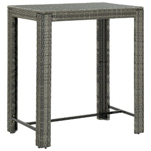 vidaXL Bar Table Brown PE Rattan Counter Height Durable Bar Table - 1 of 4