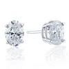 Pompeii3 1 1/2 Ct Lab Created Oval Diamond Studs 14k White Gold Earrings - 2 of 3