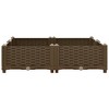 vidaXL Raised Bed Light Grey Polypropylene Medium Planters - Brown 31.5" x 31.5" x 9.1" - 3 of 4