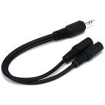 Monoprice Audio/Stereo Splitter Cable - 0.5 Feet - Black | 3.5mm Stereo Plug/Two 3.5mm Stereo Jack