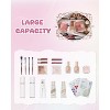 Narwey Birthday Gifts for Teen Girls Kids Women Personalized Initial Checkered Makeup Bag - 3 of 4