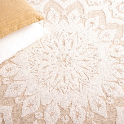 Ivory Floral Hand-Tufted Wool 4' x 6' Area Rug