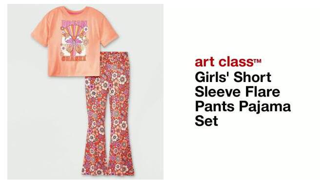 Girls' Short Sleeve Flare Pants Pajama Set - art class™, 2 of 6, play video