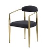 Bouclé Dining Chairs Set of 2, Mid-Century Modern Upholstered Chairs with Round Backrest and Metal Legs – Cuddlewood - 4 of 4