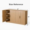 PexFix 62" W x 36" H Sideboard Buffet Cabinet Farmhouse Kitchen Pantry Cabinet with Adjustable Shelves for Kitchen Dining Room Living Room Natural - 4 of 4