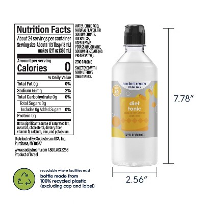 SodaStream 4pk 14.9 fl oz Classics Diet Tonic Drink Mix