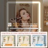 QingMoon Makeup Vanity with Sliding Mirror, 6 Drawer Dressing Table Set, with Chair and Side Storage Shelves for Bedroom (White) - 2 of 4