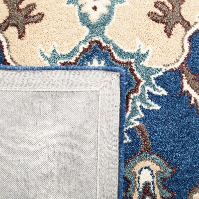 Handmade Blue Wool Tufted 4' x 6' Rectangular Rug