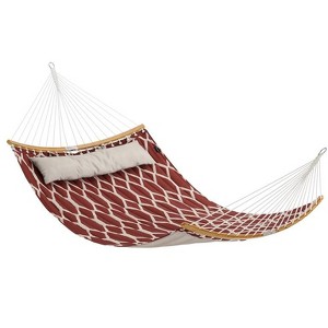 SONGMICS Hammock, Quilted Hammock with Curved Bamboo Spreaders, Pillow, 78.7 x 55.1 Inches - 1 of 4