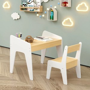 Kids Wood Table and Chair Set (1 Chair Included), ideal for arts & crafts, snack time, homeschooling, homework, and more. - 1 of 4