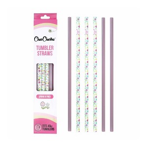 CharCharms 6pk 40oz Water Bottle Straws Solid Pastel - 1 of 4