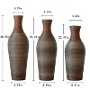 YONWAY  Brown Decorative Floor Vase, PVC Classic and Neat Floor Vases, Tall Independent Flower Arrangement Stand for Home Decoration, Set of 3 Pieces. - 4 of 4
