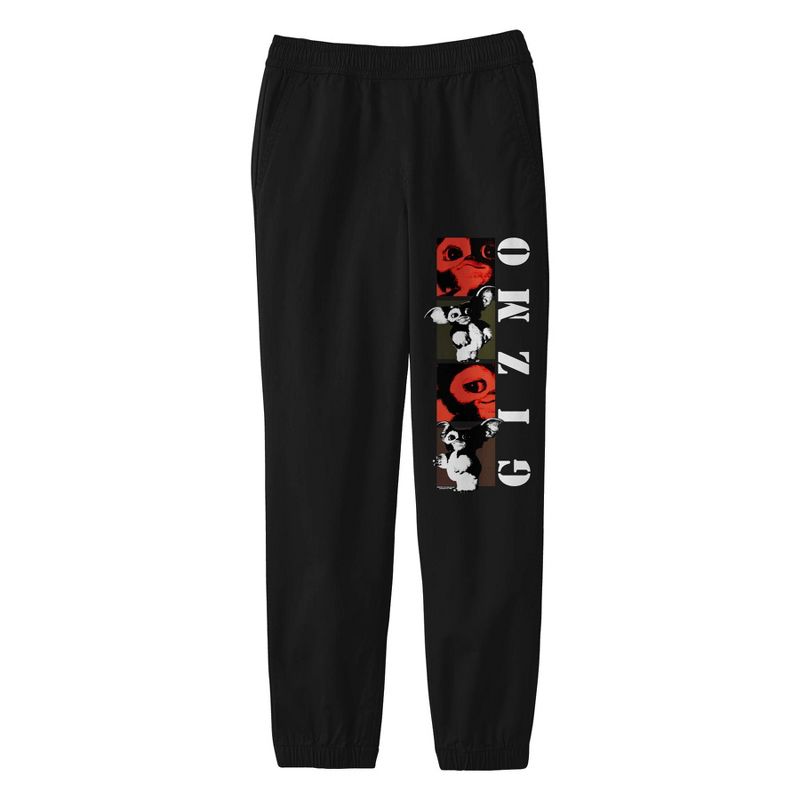 Gremlins Gizmo Poses Youth Black Graphic Joggers, 1 of 4