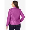 Jessica London Women's Plus Size Zip Front Leather Jacket - 3 of 4