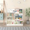 SeaCamel Kids 3-Tier Bookcase with 3 Collapsible Fabric Drawers - White/Gray Toy & Book Storage Organizer - 2 of 4