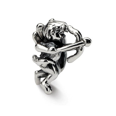 Black Bow Jewelry Sterling Silver Cupid and His Arrow Bead Charm