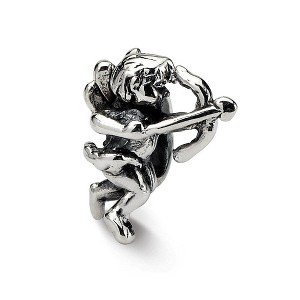Black Bow Jewelry Sterling Silver Cupid and His Arrow Bead Charm - 1 of 3