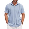 COOFANDY Mens Short Sleeve Cuban Guayabera Shirt Casual Summer Beach Button Down Shirts S-XXXL - 4 of 4