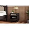 KTMBDW Nightstand with Rattan-Woven Storage Cabinet and 1 Drawer, Wooden end Table, Exquisite Elegance with Natural Storage Solutions for Bedroom - 3 of 4
