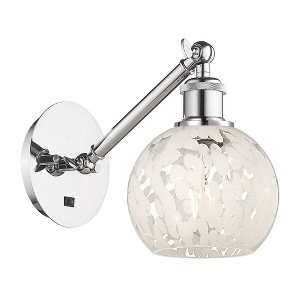 White Mouchette - 1 Light Arm Adjusts Up and Down Wall Sconce In Modern Style-8 Inches Tall and 6 Inches Wide - 1 of 1