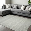 Gray And Ivory Geometric Flatweave Handmade Distressed Area Rug With Fringe - 2 of 4