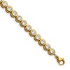 Chisel Stainless Steel Polished Yellow IP-plated Round Cubic Zirconia Link Bracelet 7" with 1" Extension - 2 of 4
