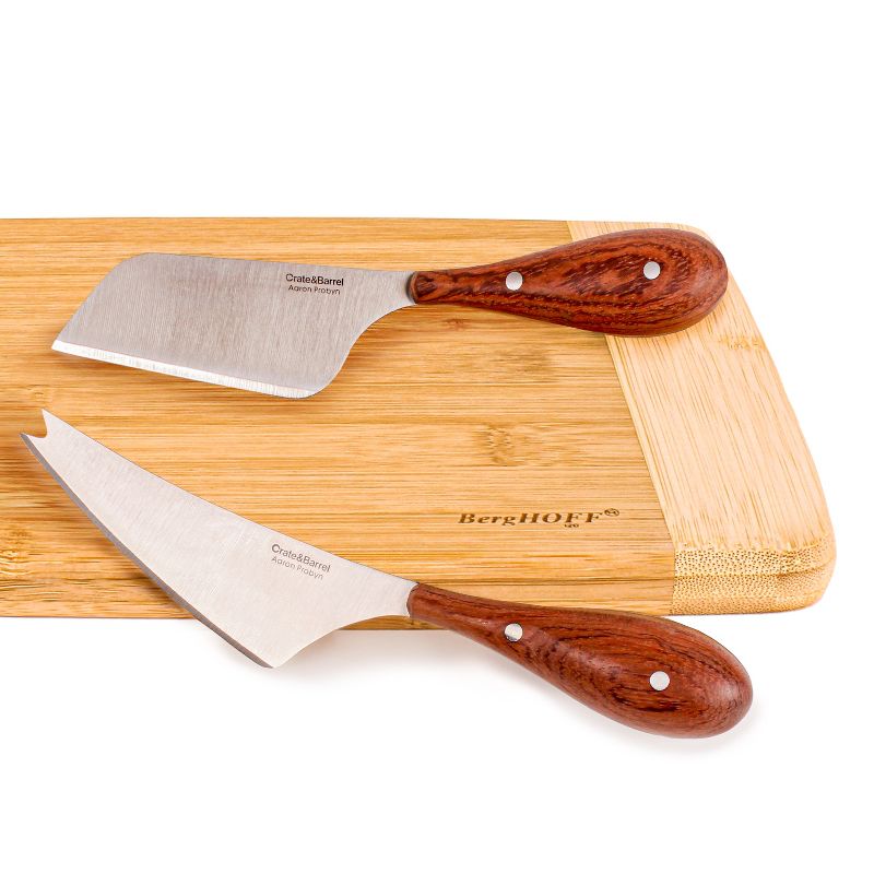 BergHOFF 3Pc Aaron Probyn Cheese Board Set, Two-toned Cutting Board, Cheese Knives Set, 2 of 10