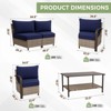 EAGLE PEAK Coastal Vista Outdoor Patio Furniture Set, Half-Moon Curved Wicker Patio Conversation Set withCoffee Table - 3 of 4