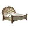 96" Queen Bed Vendome Bed Brass Synthetic Leather and Gold Patina Finish - Acme Furniture - image 3 of 4